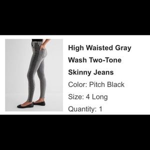 Express grey wash two toned skinny jeans